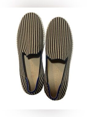 Rothy’s Black Tan Houndstooth Slip On Sneakers Size 9